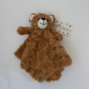NEW Oobles Lovey Brown Bear Rosette Pattern Soft Baby Toy Rattle | Danbar